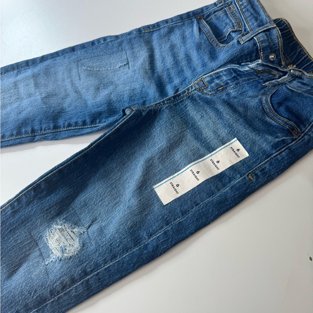 Cat and Jack Distressed Boys Jeans-Straight Size 6